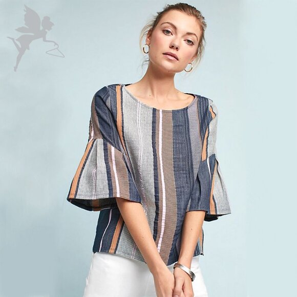 ANTHROPOLOGIE DOLAN Striped Jacquard top - Picture 1 of 8